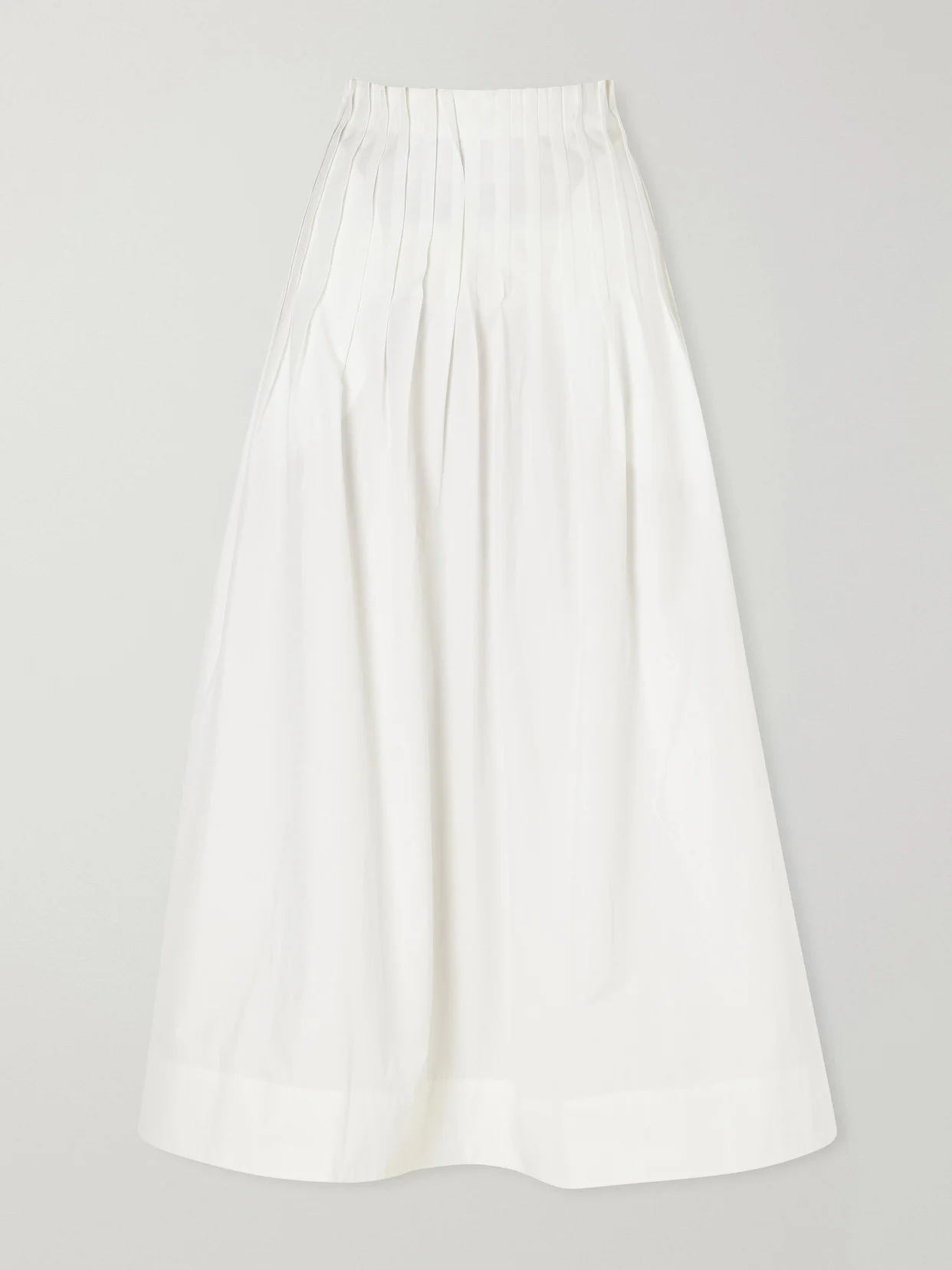 Pleated Cotton-poplin Maxi Skirt - 1