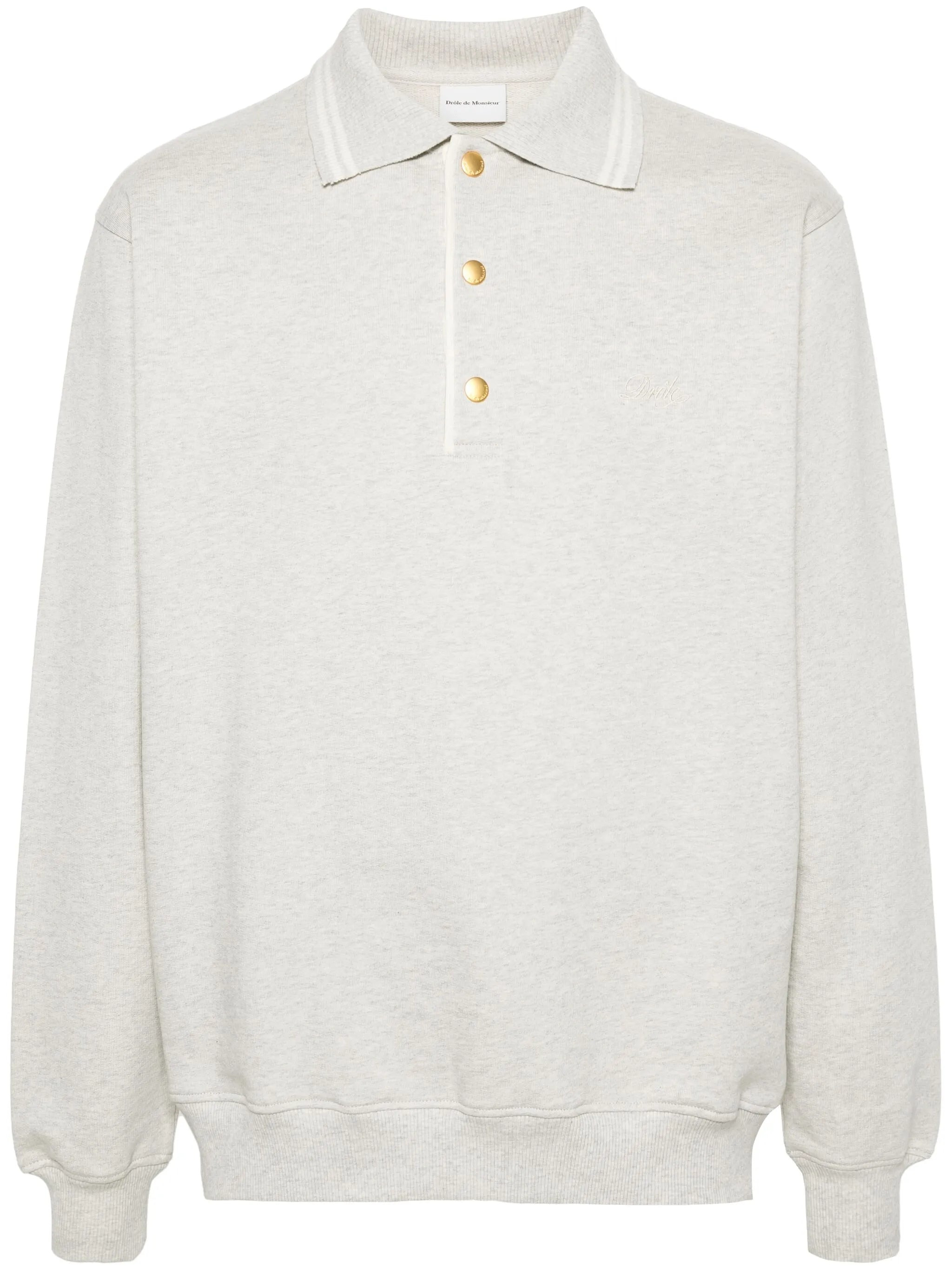 Drole De Monsieur Embroidered-logo Cotton Jumper - 1