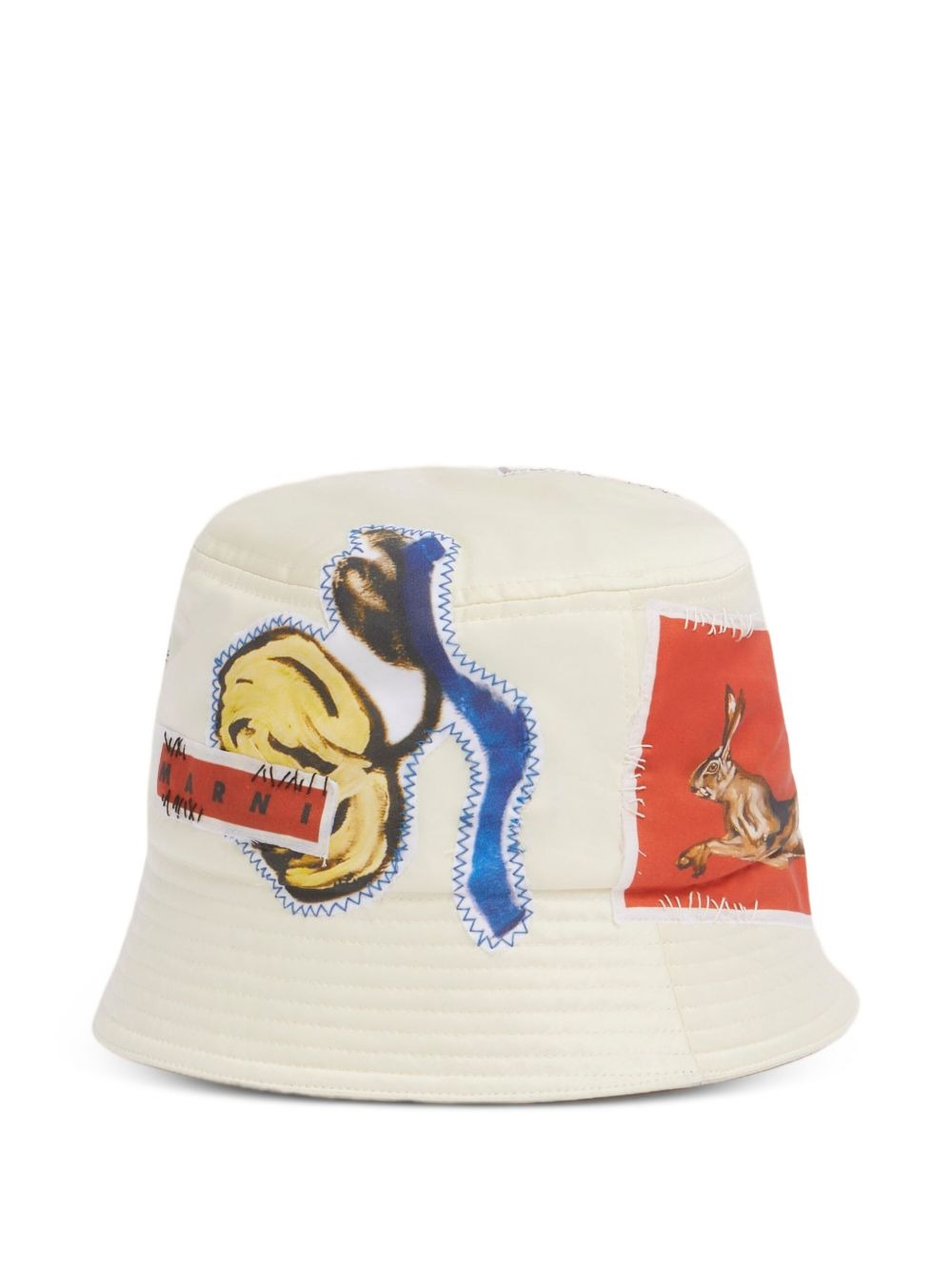appliqué-patch bucket hat - 2
