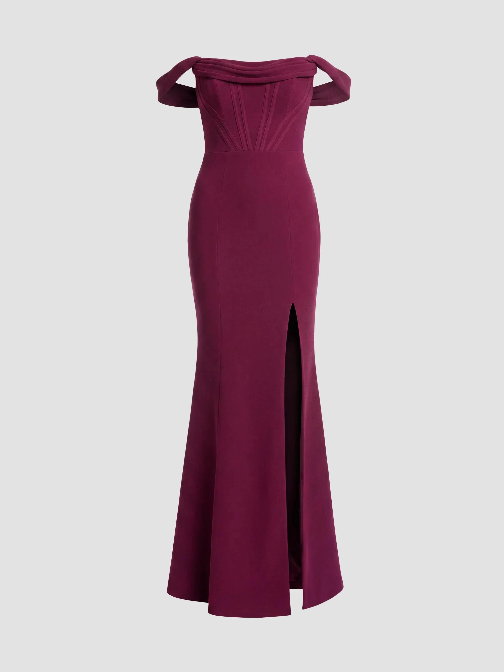 Women's Melania Bustier Mermaid Gown - Dark Cherry - 1
