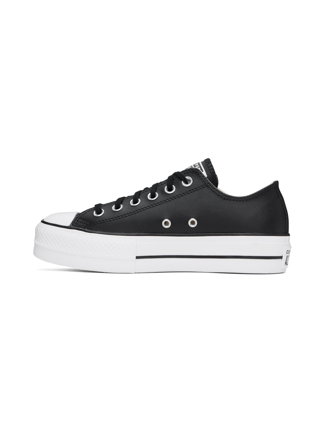 Black Chuck Taylor All Star Platform Leather Sneakers - 3