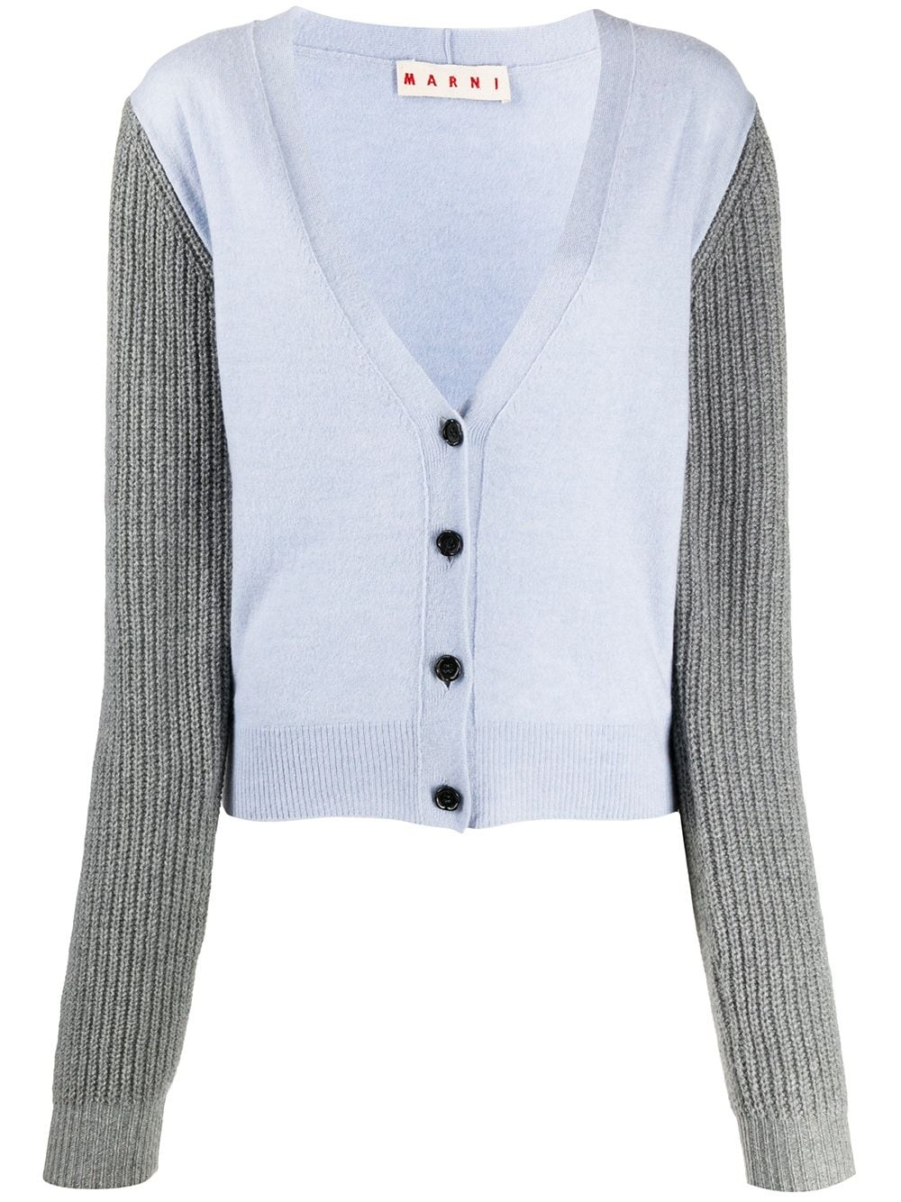 contrast sleeve cardigan - 1