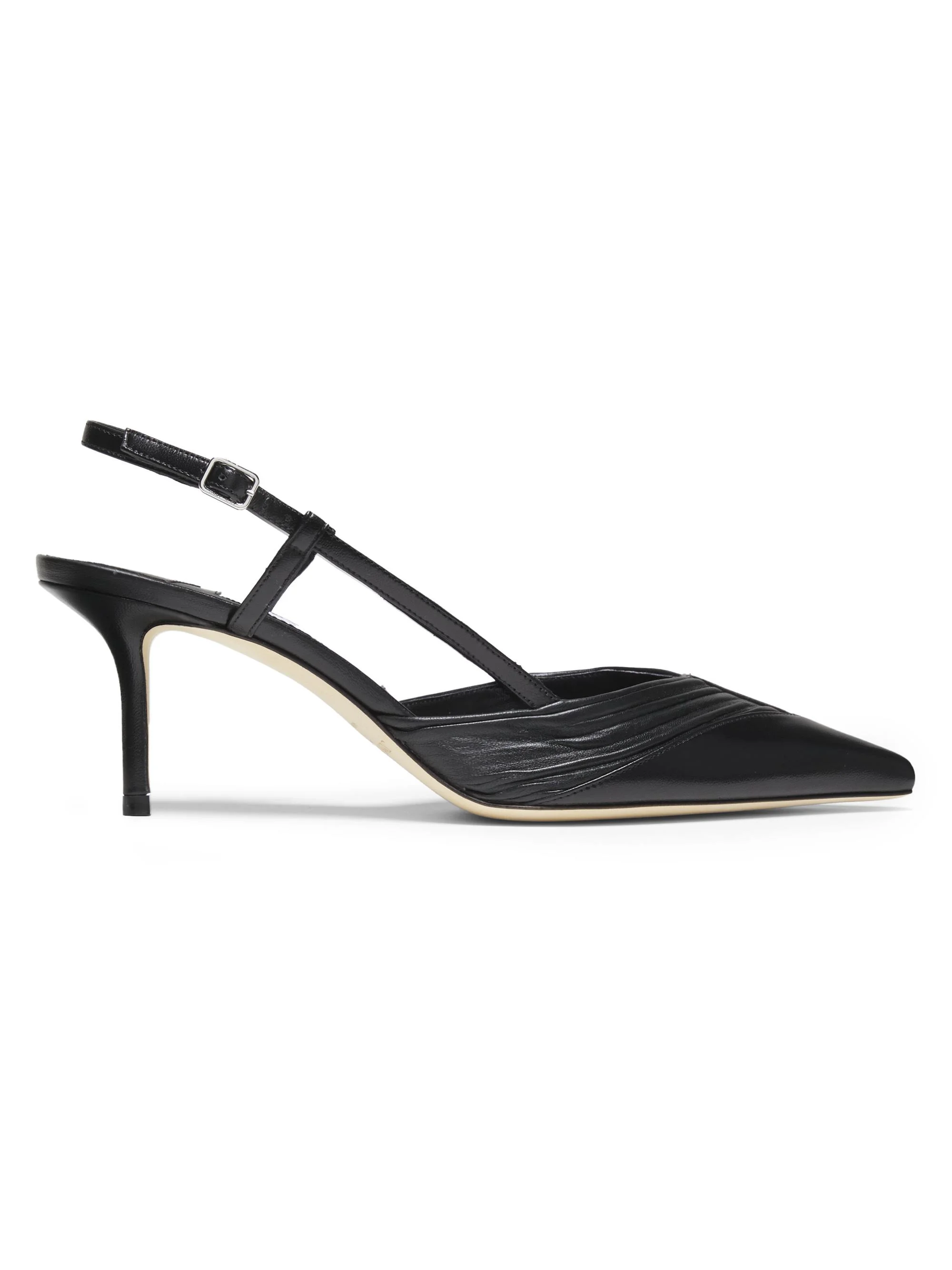 Women's Afia 65MM Leather Slingback Pumps - Black - 1