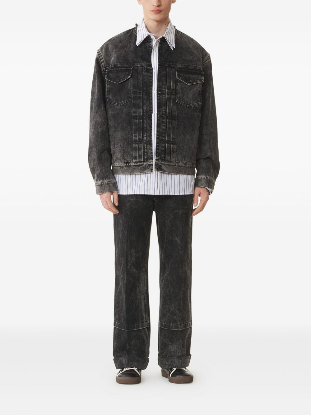 acid-wash cotton jacket - 2