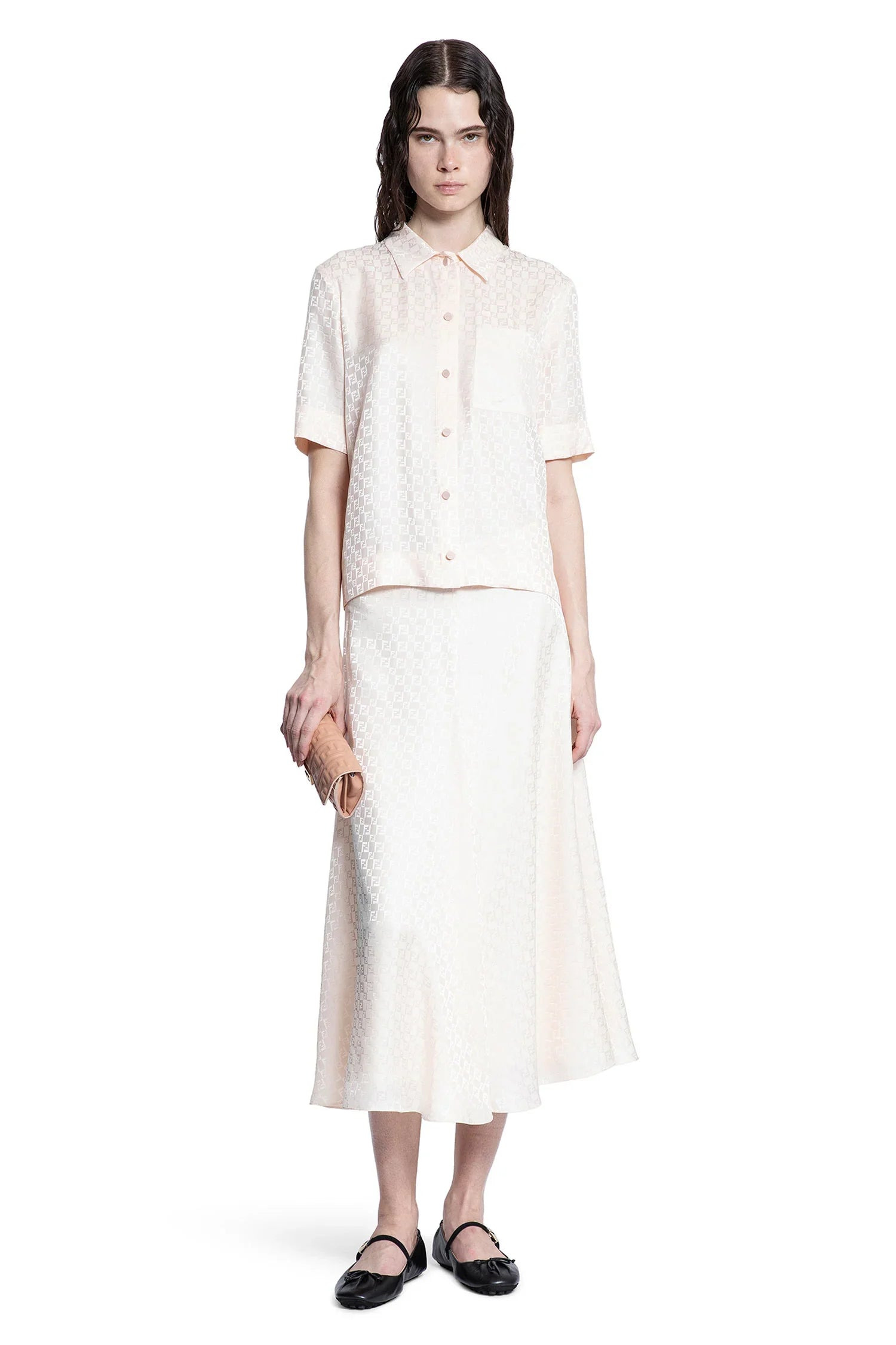 Ff-Checkerboard-Silk-Skirt - 4