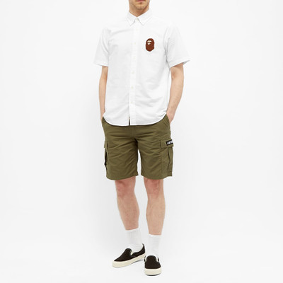 A BATHING APE® A Bathing Ape Short Sleeve Large Ape Head Oxford Shirt outlook