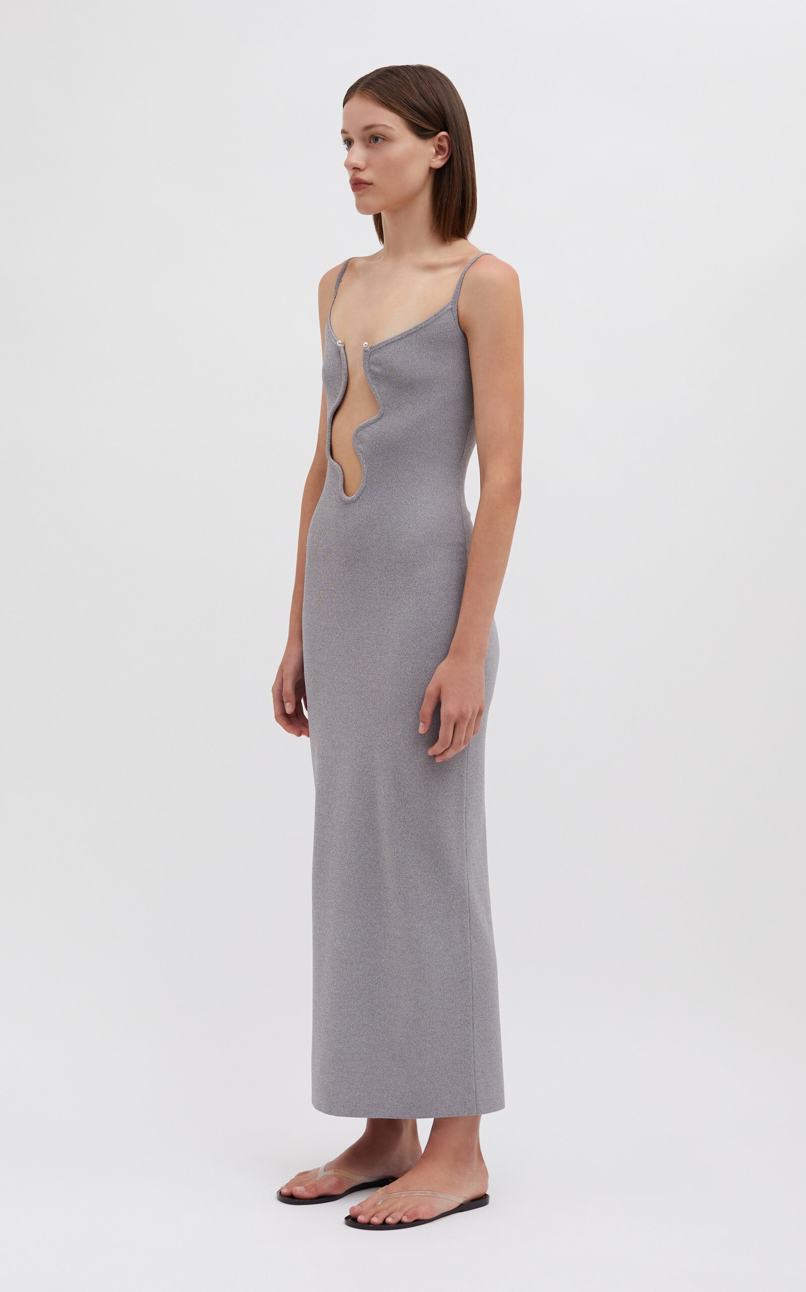 CHRISTOPHER ESBER Salacia Sculpted Maxi Dress grey | REVERSIBLE