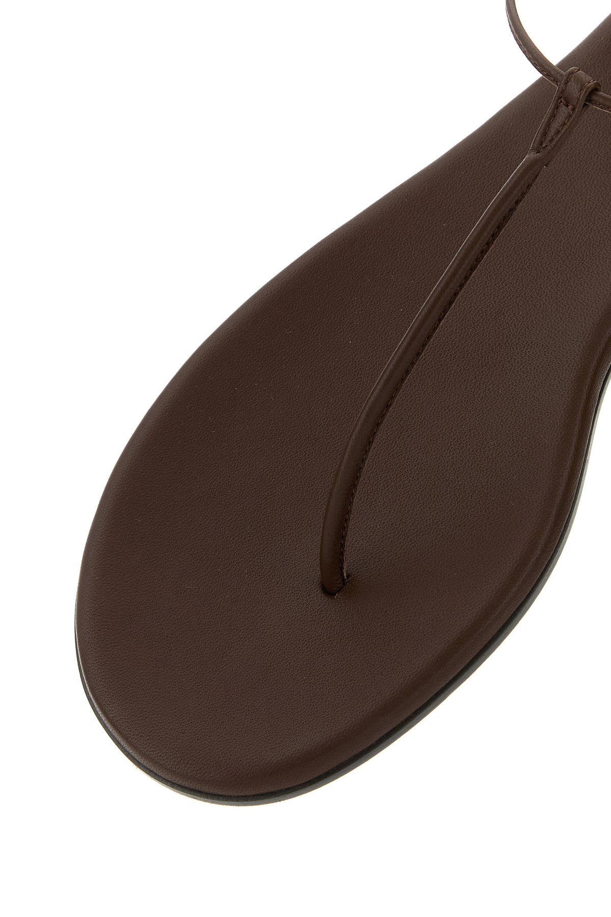 Brown nappa leather Gwyneth thong sandals - 4