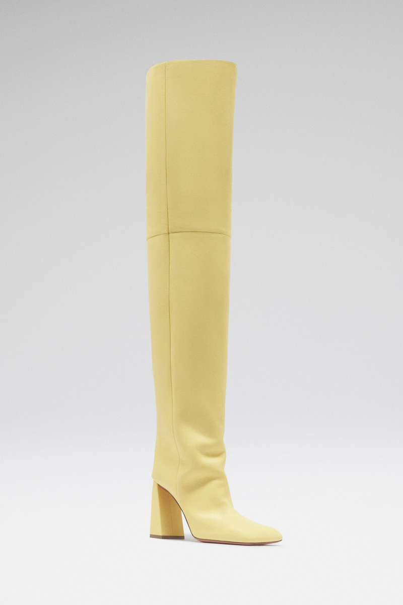 Amina Muaddi MARINE THIGH HIGH BOOT BUTTER NAPPA outlook