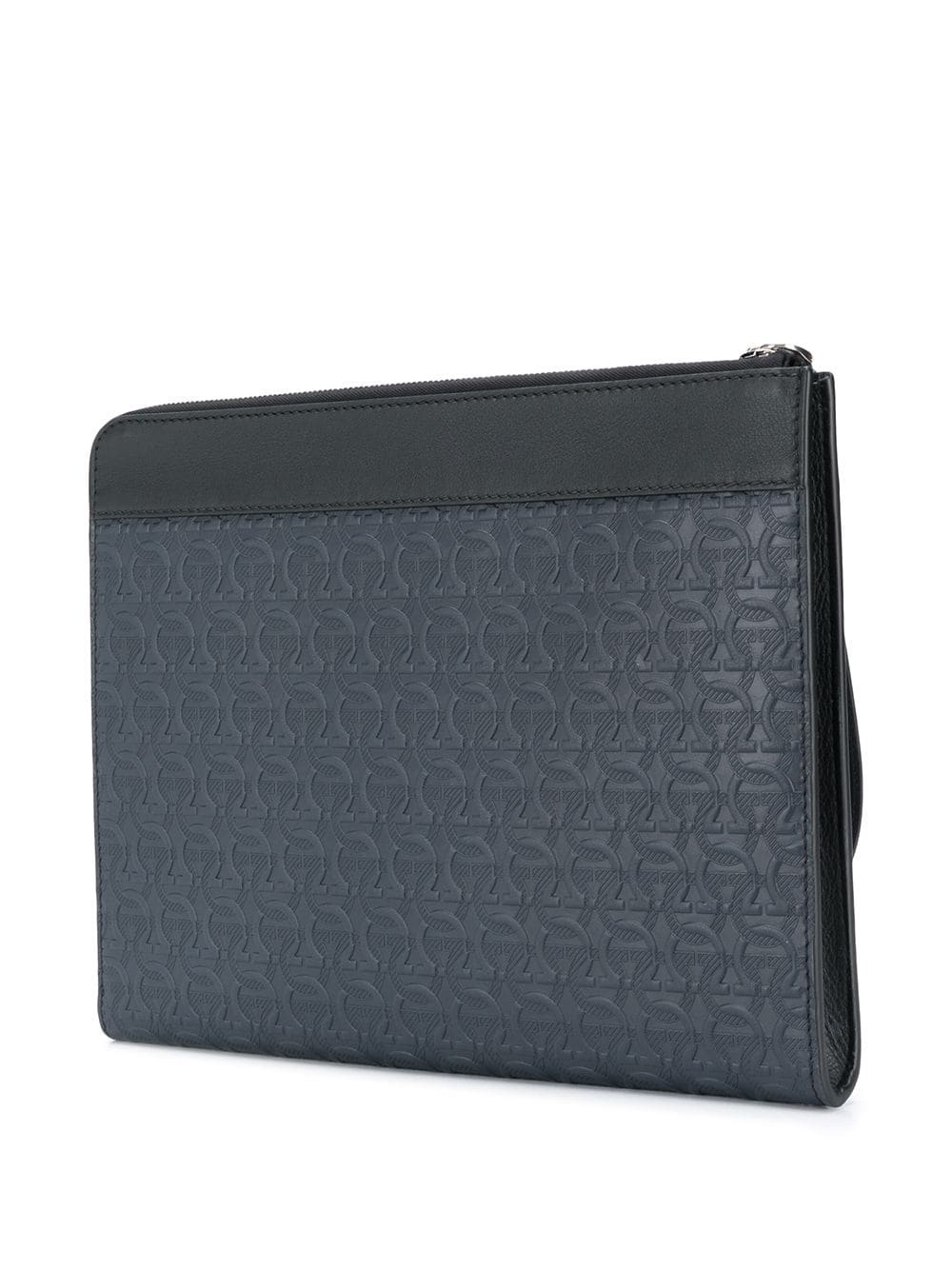 Gancini-embossed clutch bag - 3