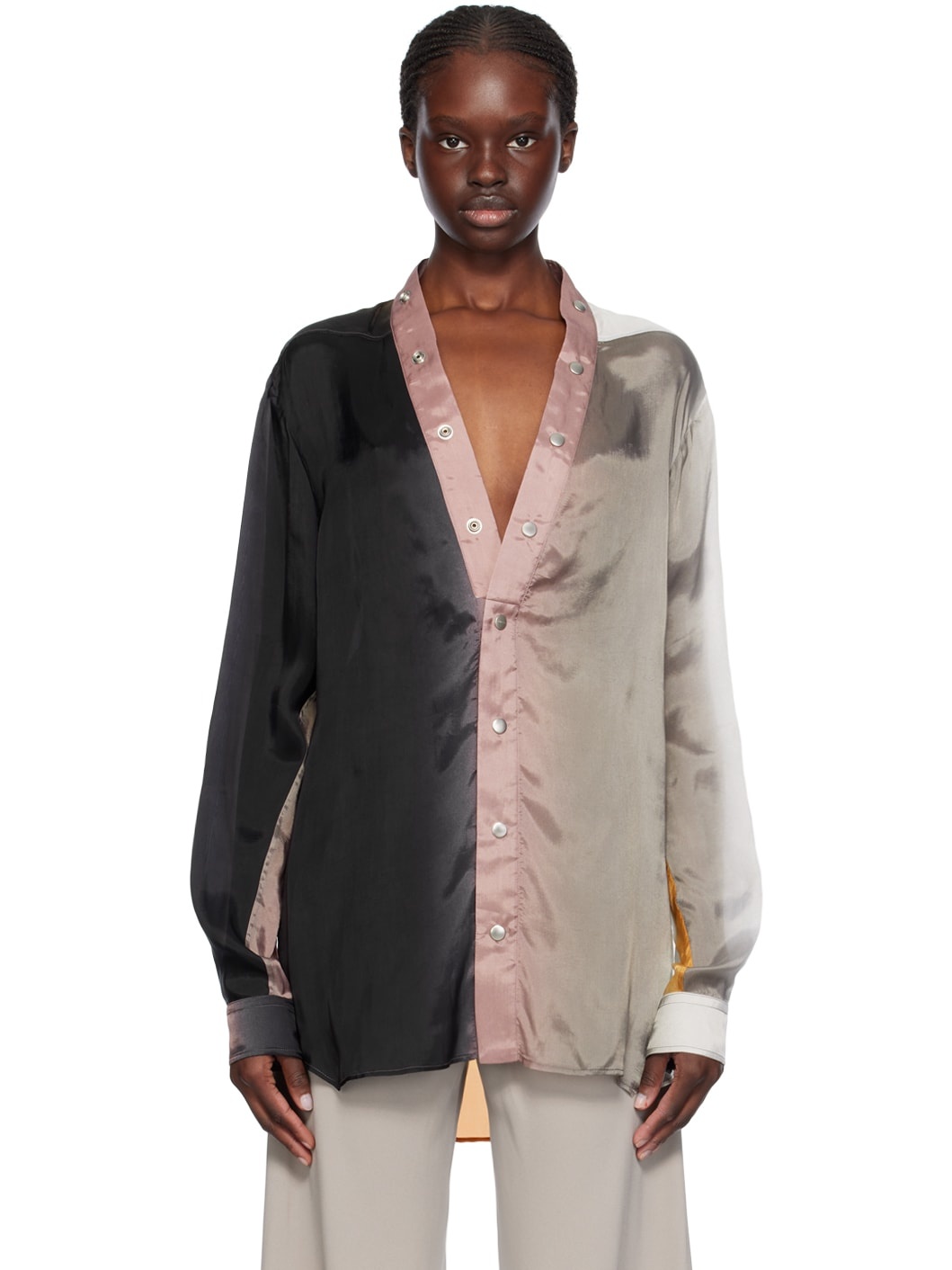 トップス Rick Owens larry shirts Rick Owens Multicolor Larry Shirt | REVERSIBLE