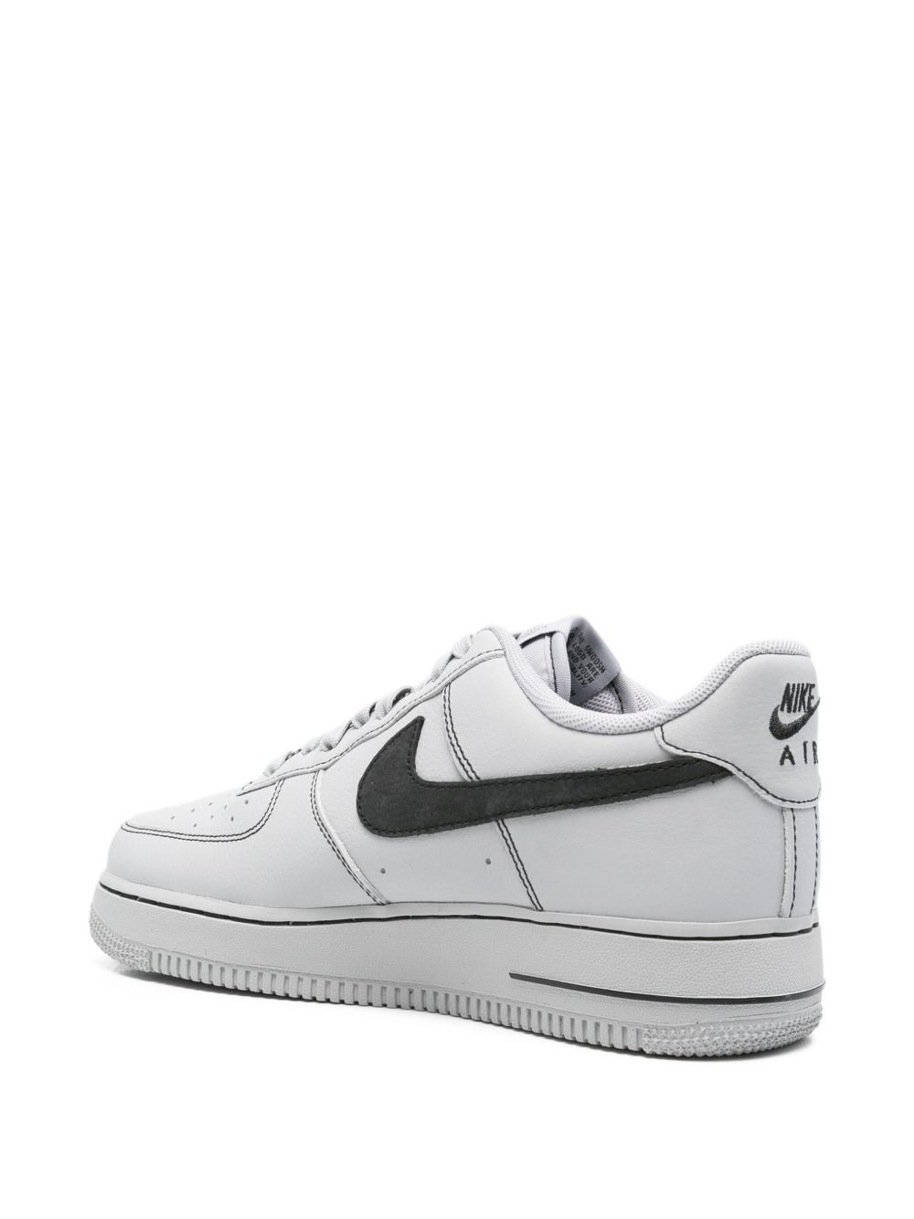 sketched swoosh leather sneakers - 3