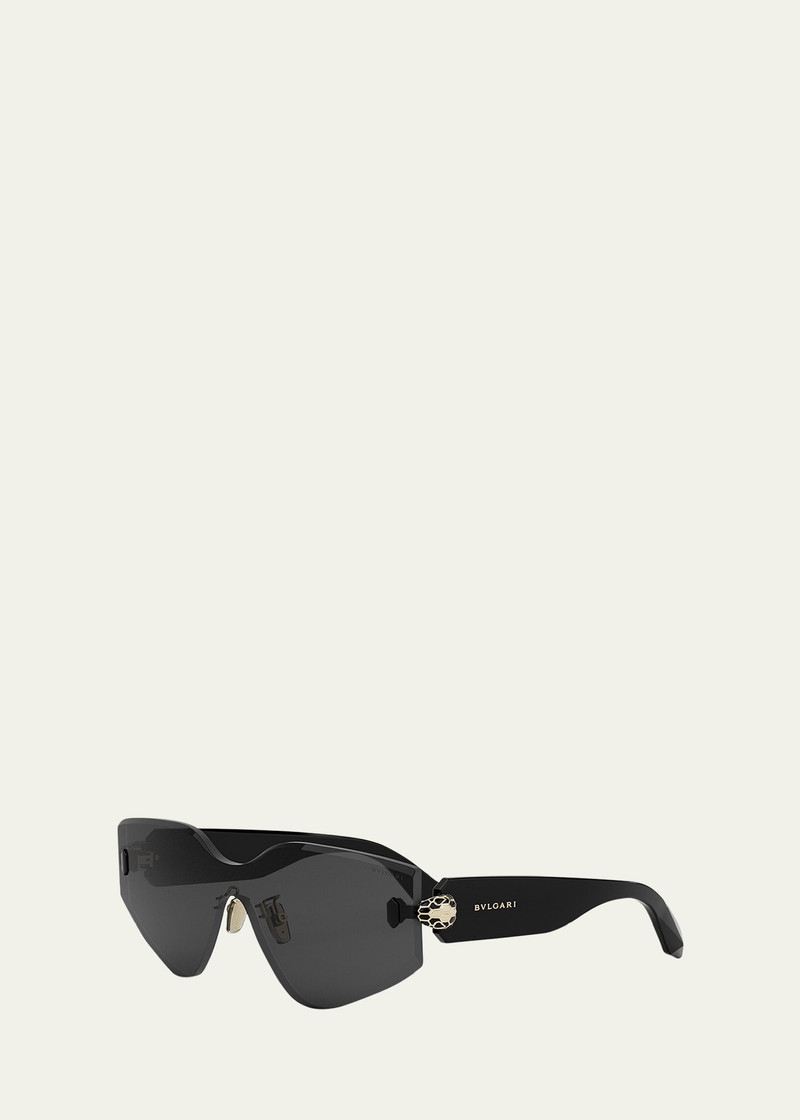 BVLGARI Serpenti Rimless Metal & Nylon Shield Sunglasses outlook