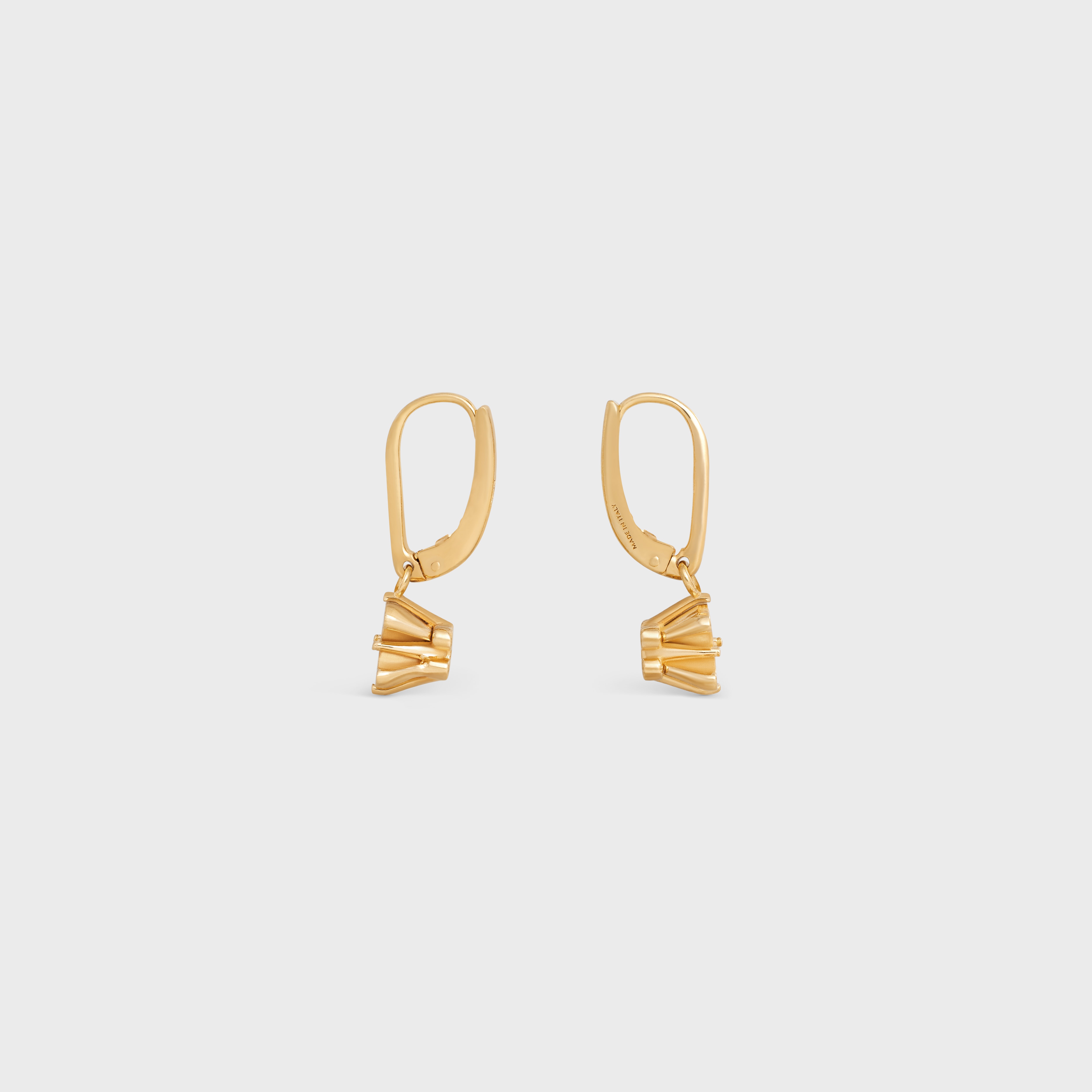 Triomphe Solitaire Earrings in Brass with Gold Finish - 3