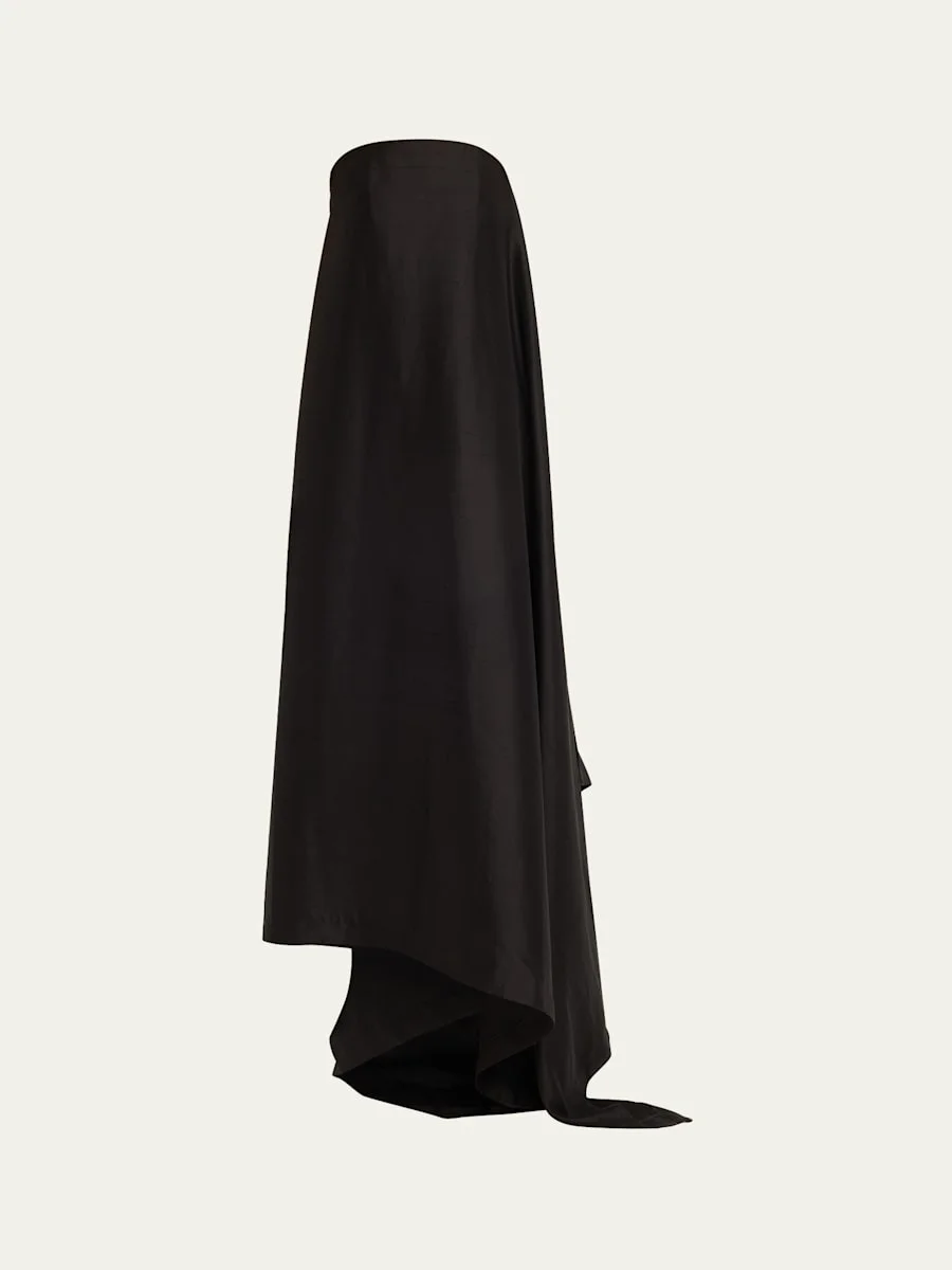 Wren Strapless Asymmetric Silk Maxi Dress - 1