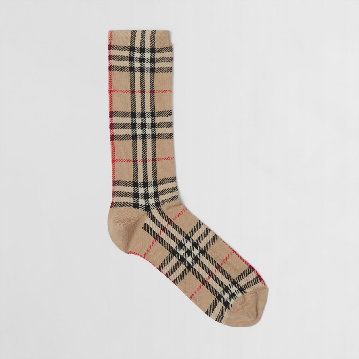 Vintage Check Intarsia Cotton Cashmere Blend Socks - 1