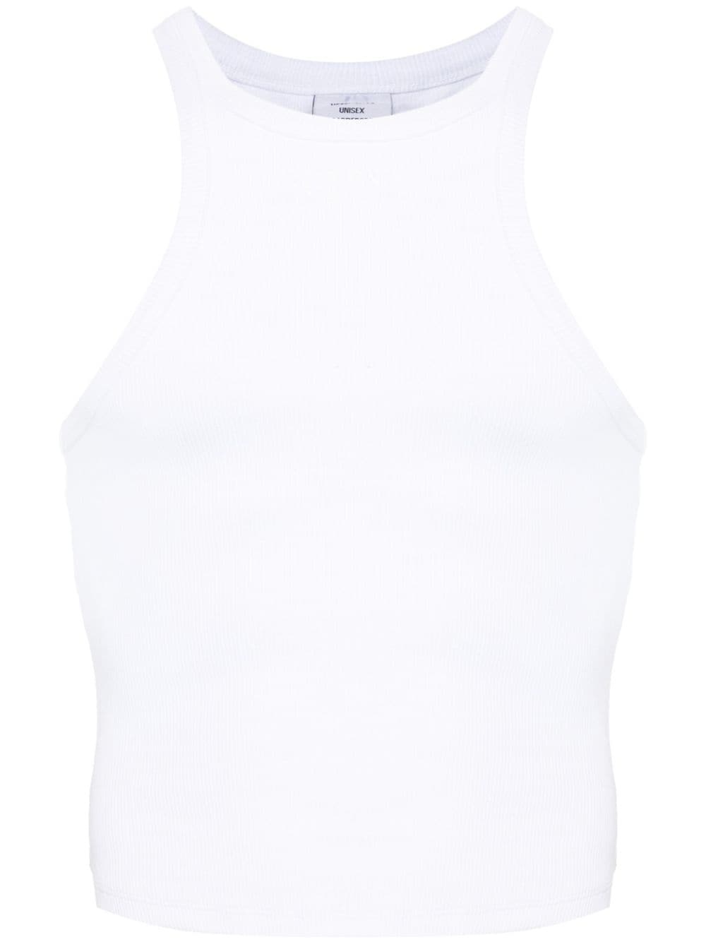 logo-embroidered ribbed tank top - 1