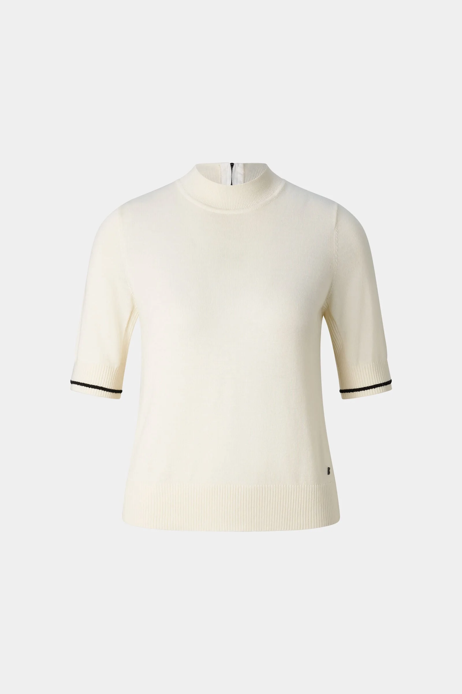 Antonia Virgin Wool and Silk Knit Shirt in Off-White - 1