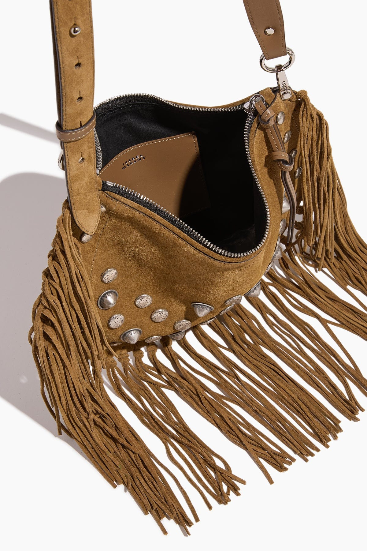 Oskan Soft Zipped Shoulder Bag in Taupe - 5