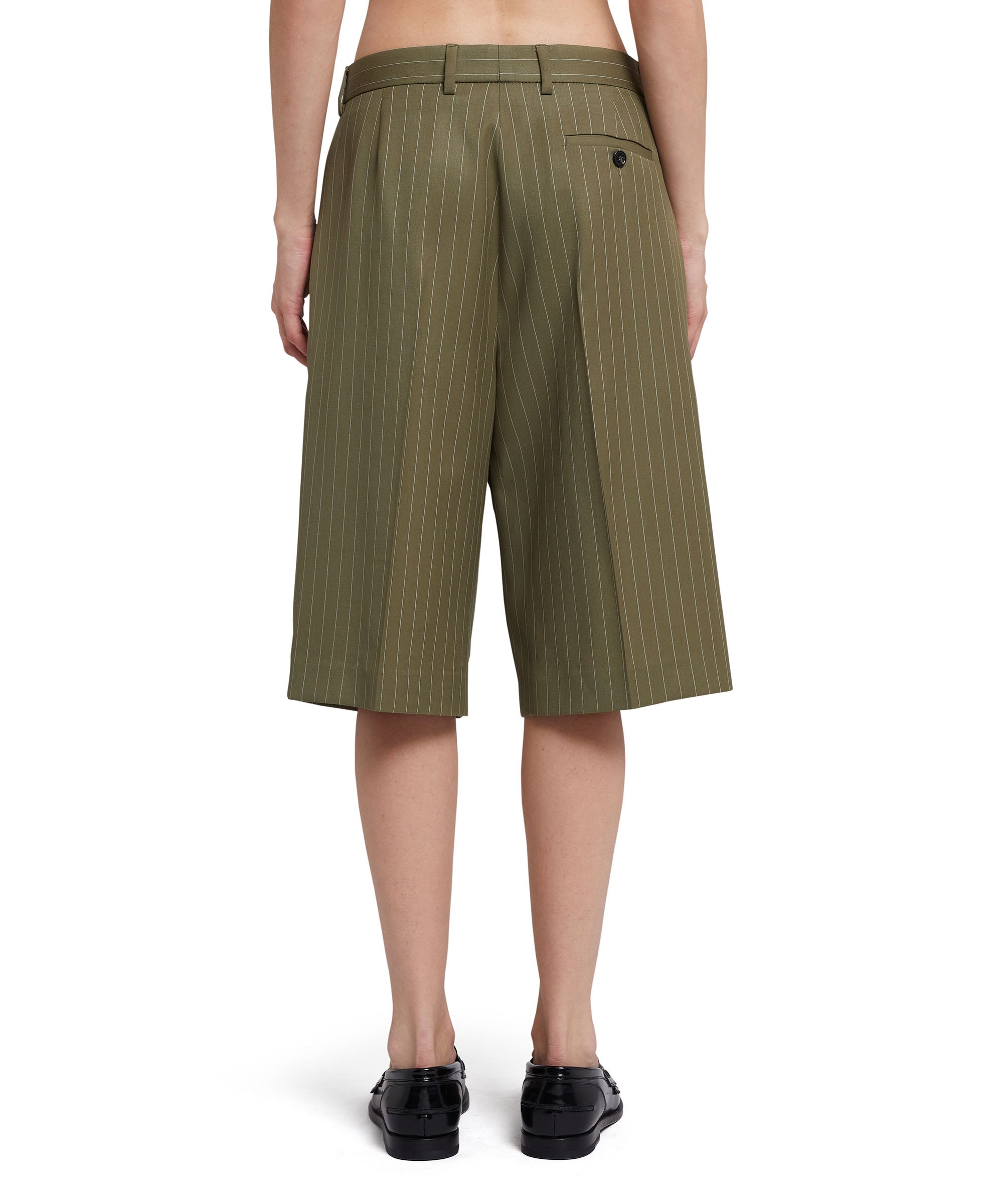 Fresh wool pinstripe pleated Bermudas - 3