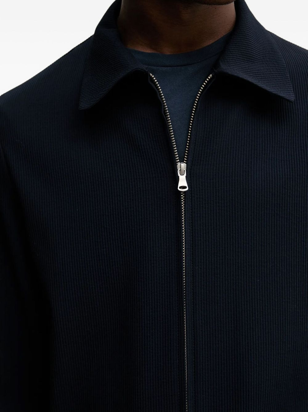 ribbed long-sleeved jacket - 4