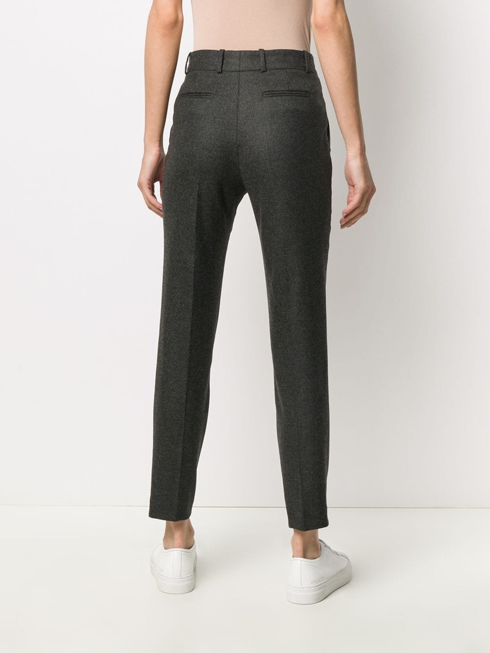 piped trim slim trousers - 4