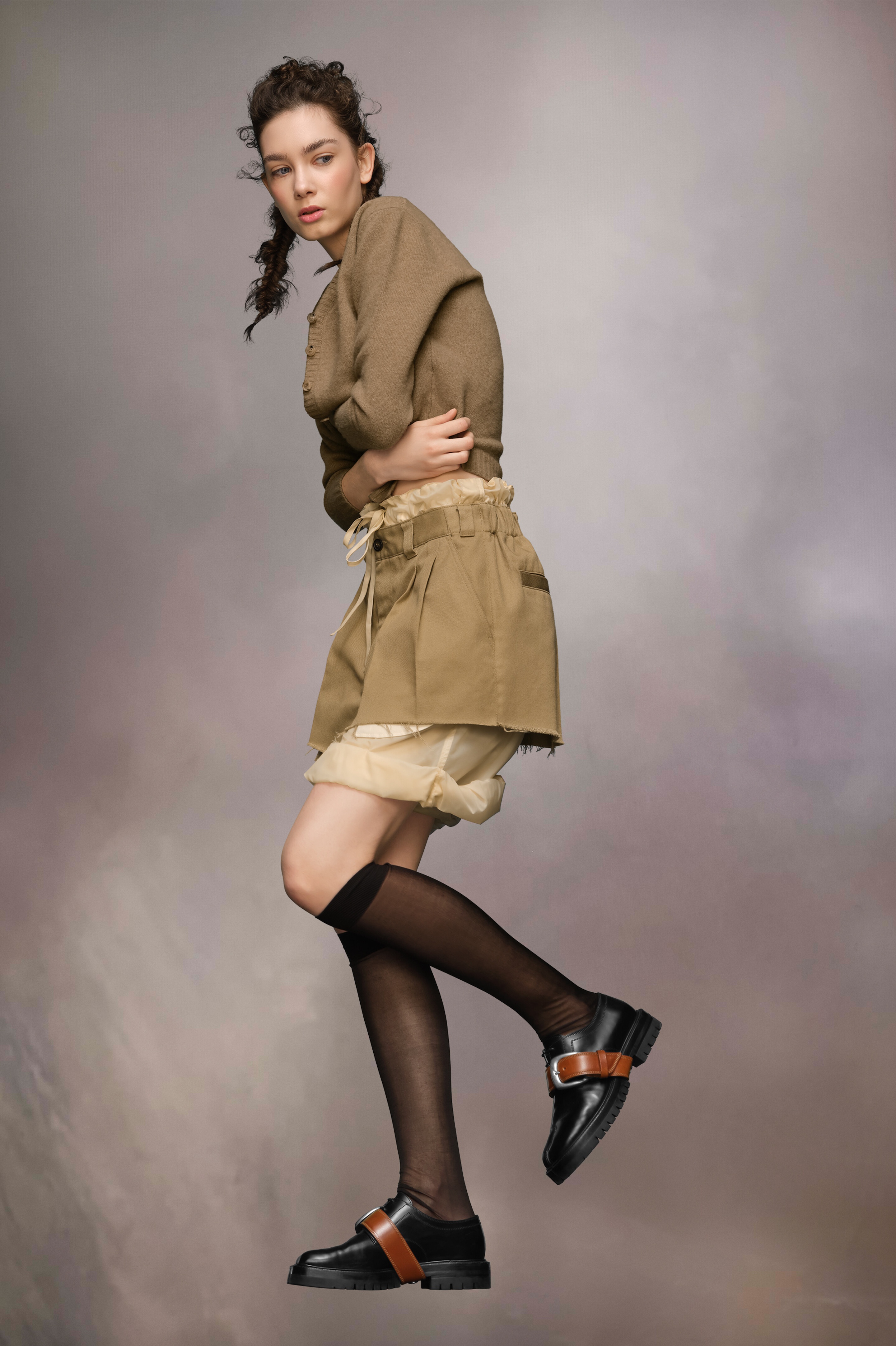 SALE】Shirt Layered Mini Skirt