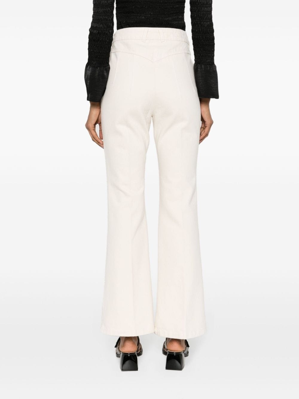 logo-embroidered cotton trousers - 4