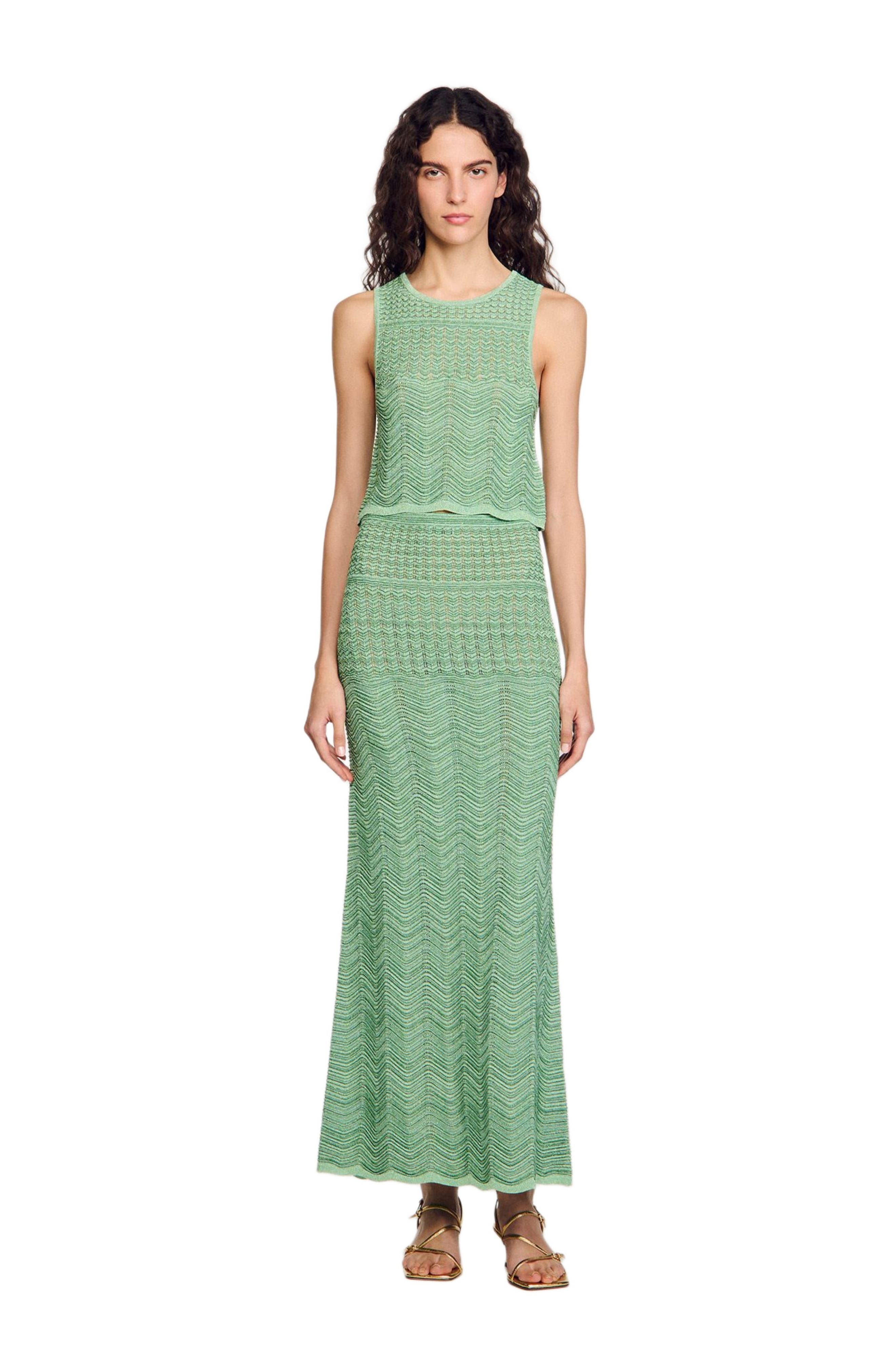 SANDRO Decorative knit top in Mint at Nordstrom - 6