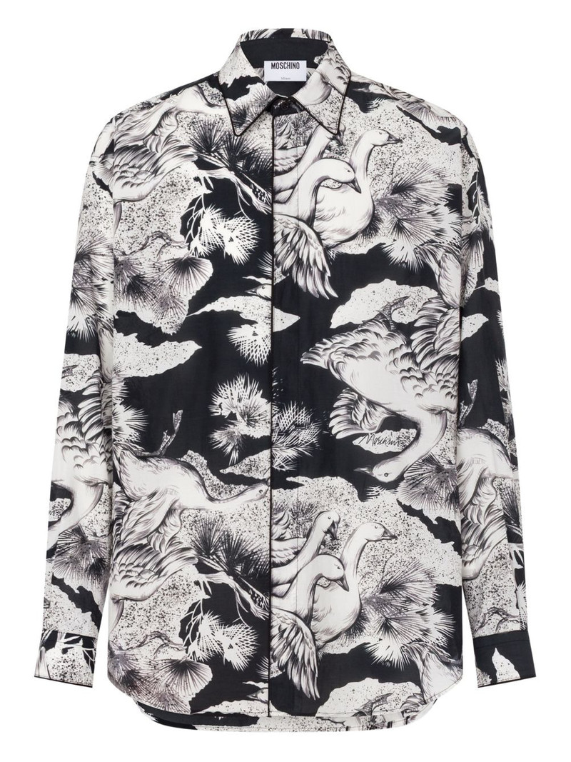 swan-print shirt 1