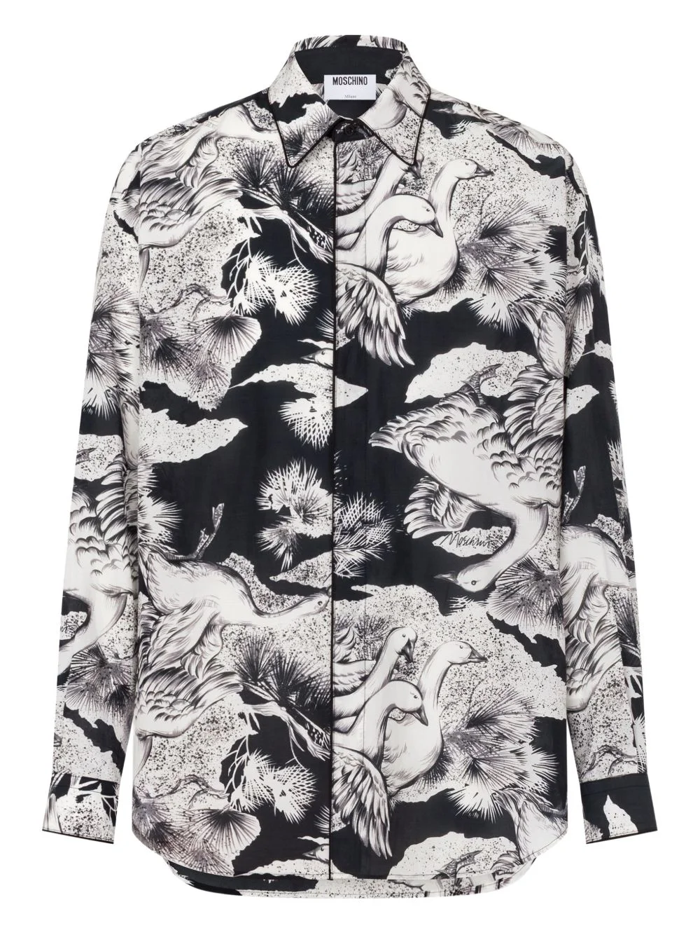 swan-print shirt - 1