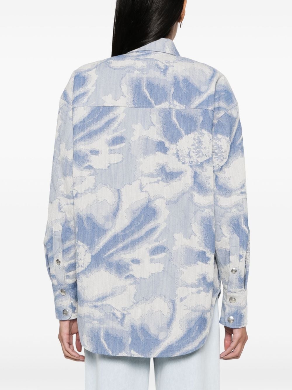 abstract-pattern print cotton-blend shirt - 4
