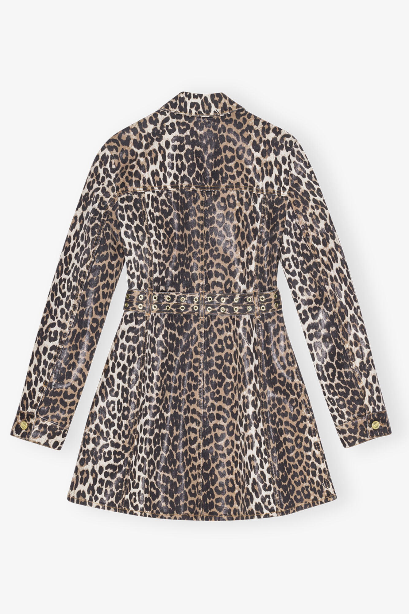 LEOPARD PRINT FOIL DENIM DRESS - 2
