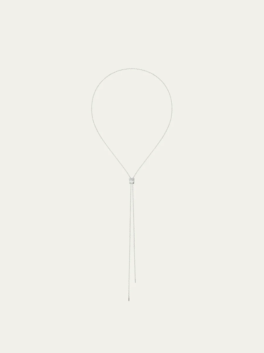 Quatre Double White Edition Small 18K White Gold Tie Necklace - 1