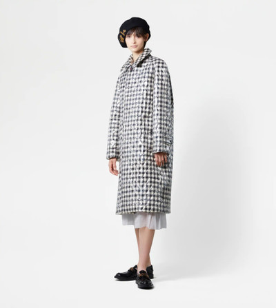 Tod's QUILTED TRENCH COAT - BLACK, WHITE outlook