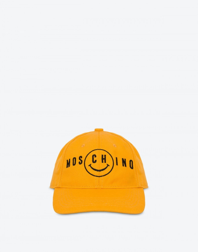 MOSCHINO SMILEY® EMBROIDERY CANVAS HAT 1