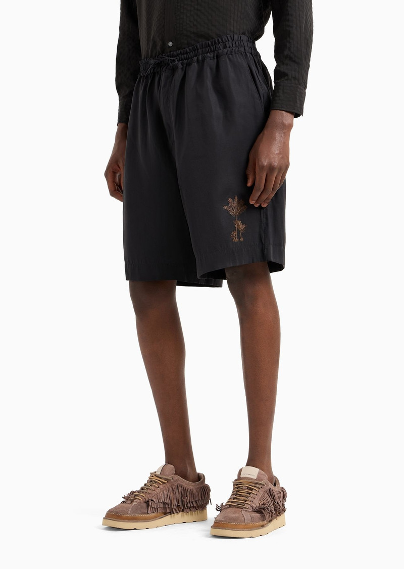 Emporio Armani Sustainability Values Capsule Collection recycled modal drawstring Bermuda shorts 2