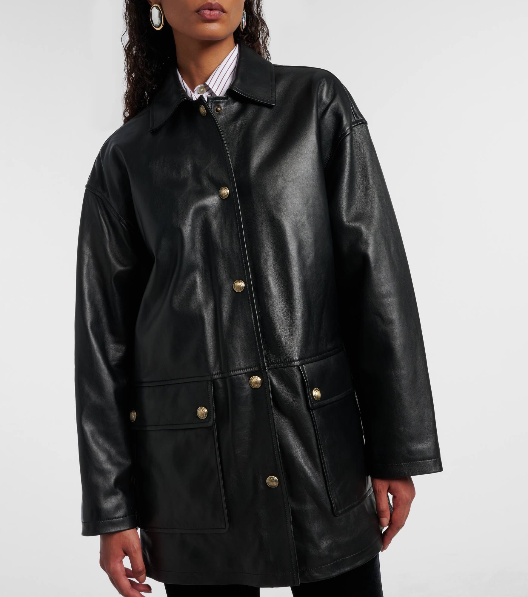 Cordel leather coat - 6