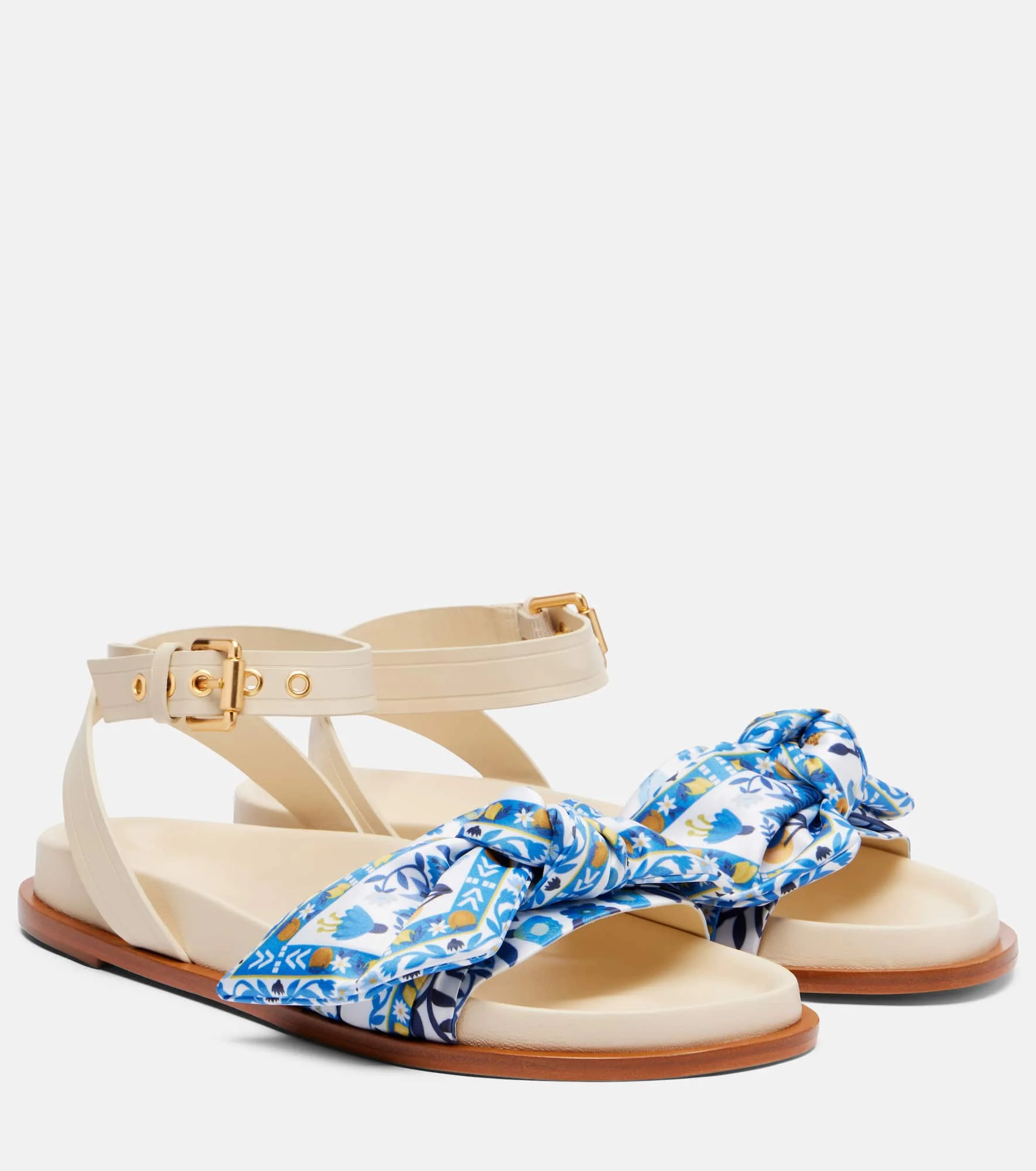 Bow-detail printed sandals - 1