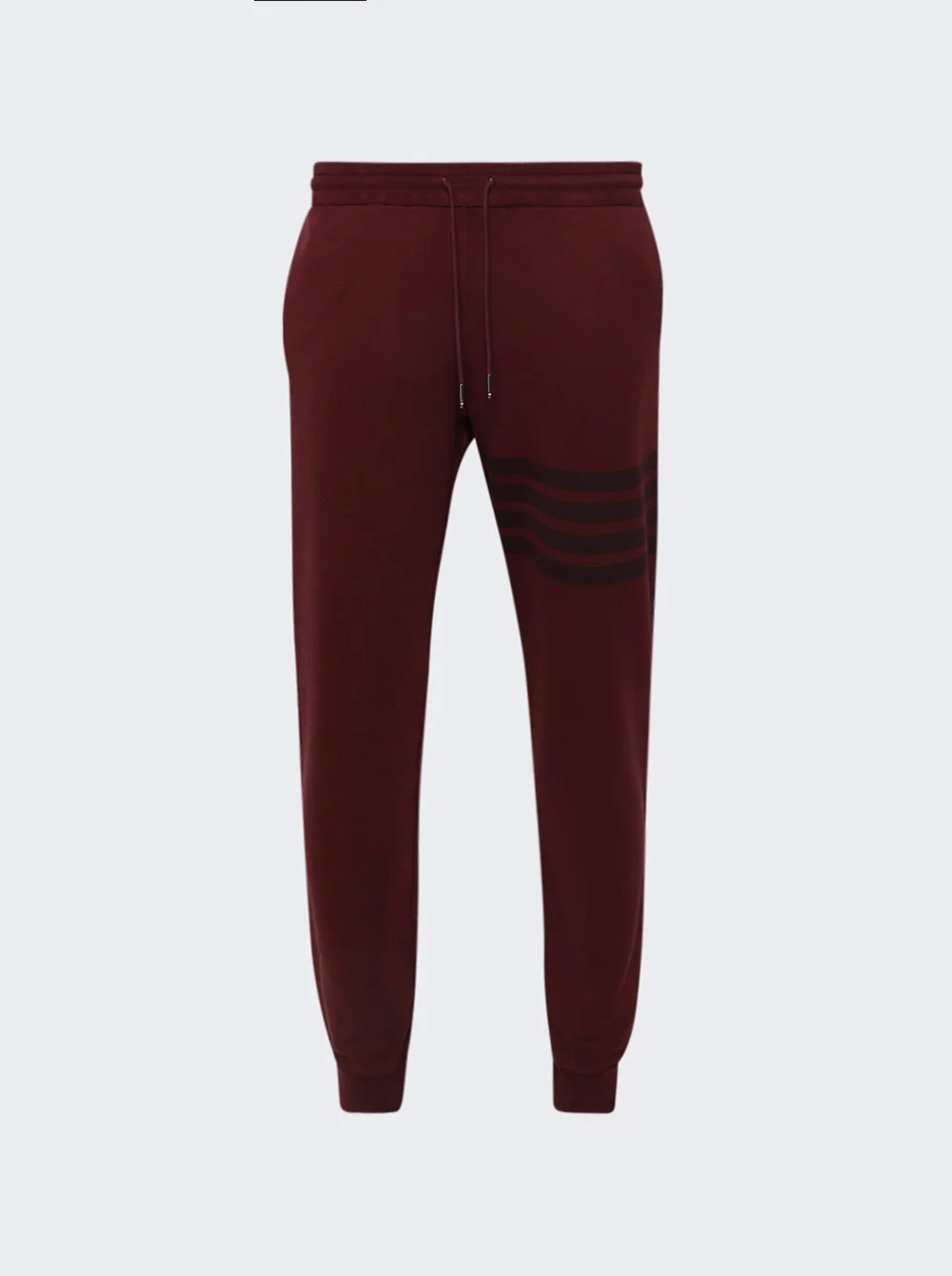 Solid Loopback Overdyed 4-bar Sweatpants Burgundy - 1
