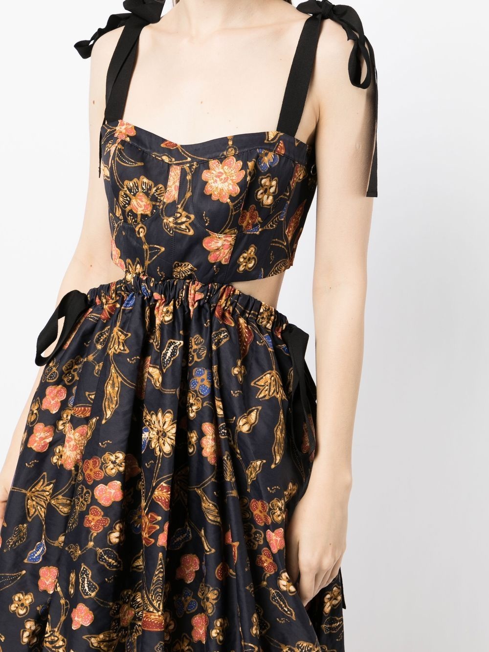 floral-print cut-out detail dress - 5