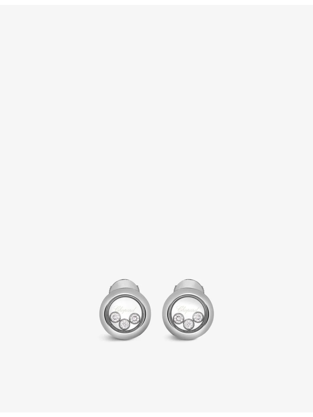 Happy Diamonds 18ct White-Gold and 0.30ct Brilliant-Cut Diamond Earrings - 1