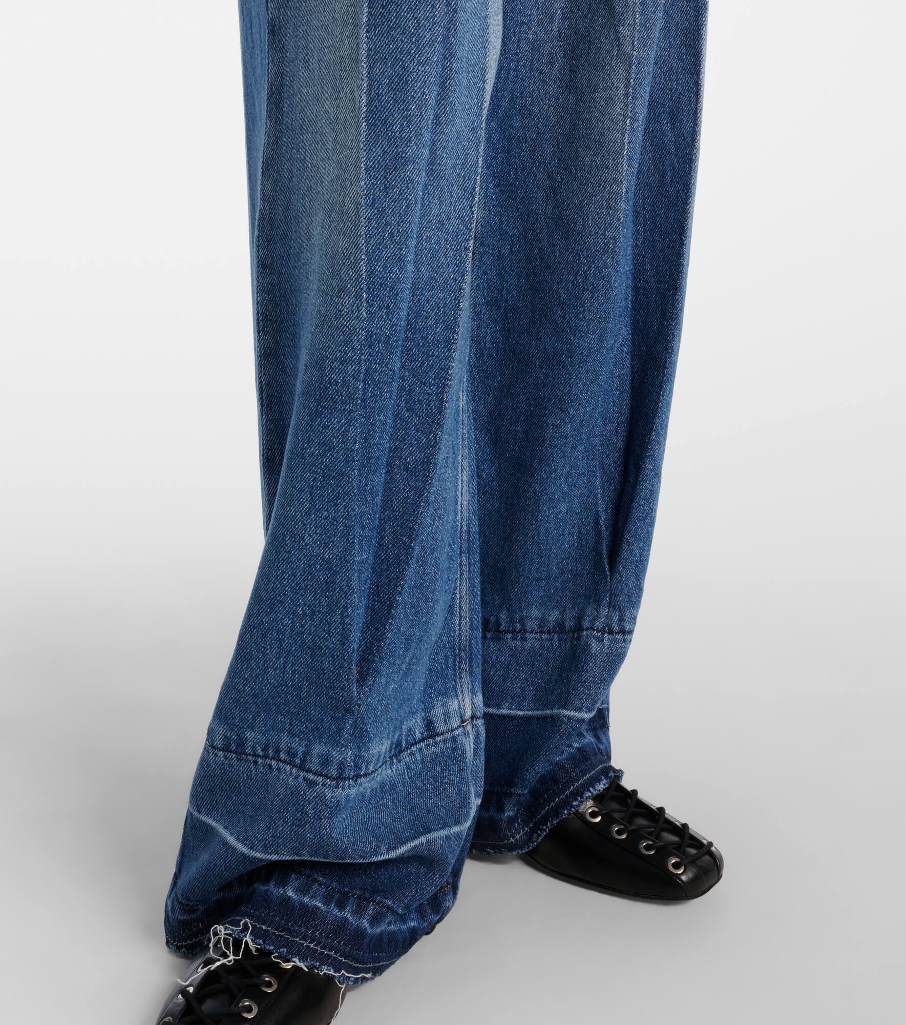 Pleated wide-leg jeans - 5