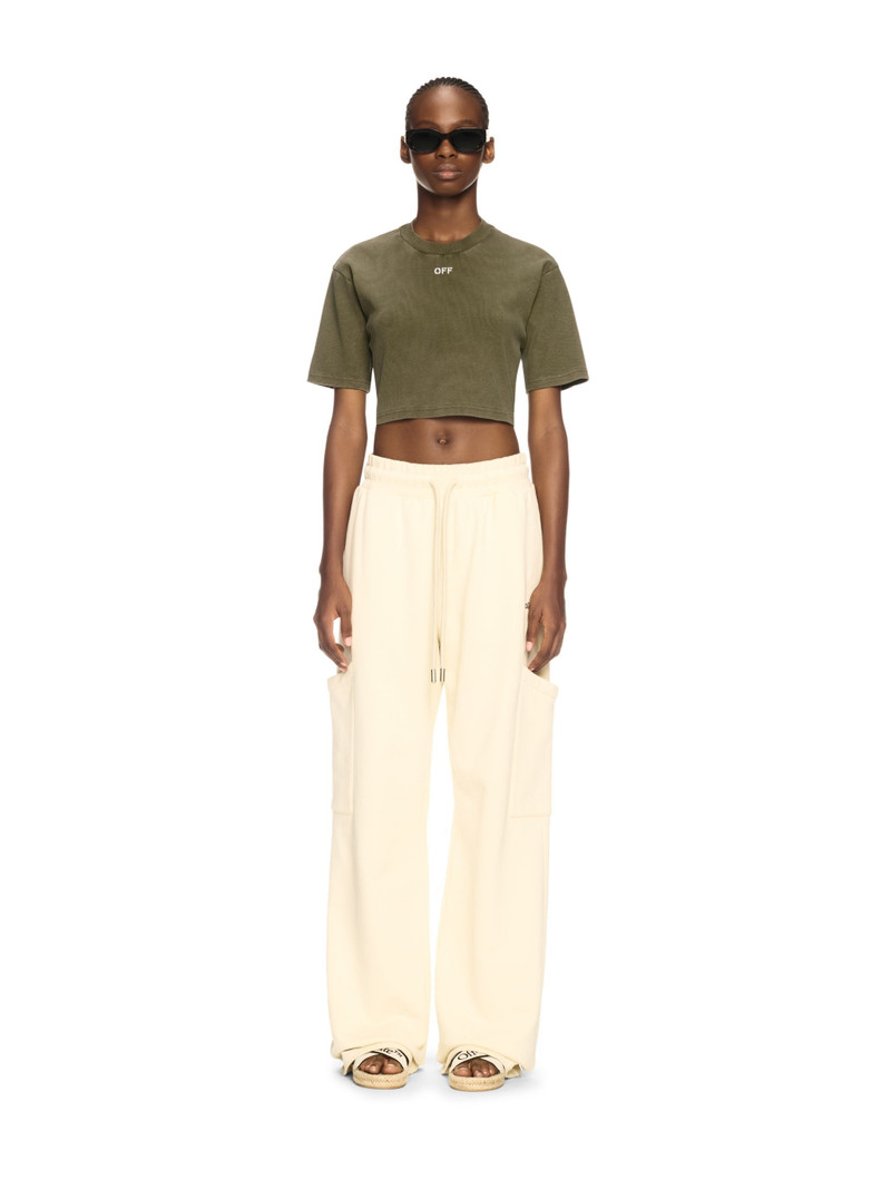 Off-White Green Stamp Cropped T-shirt outlook