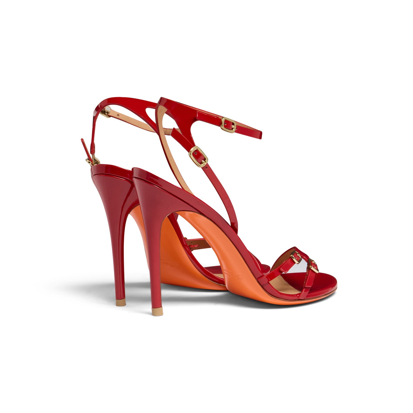 Women's red patent leather high-heel sandal - 4