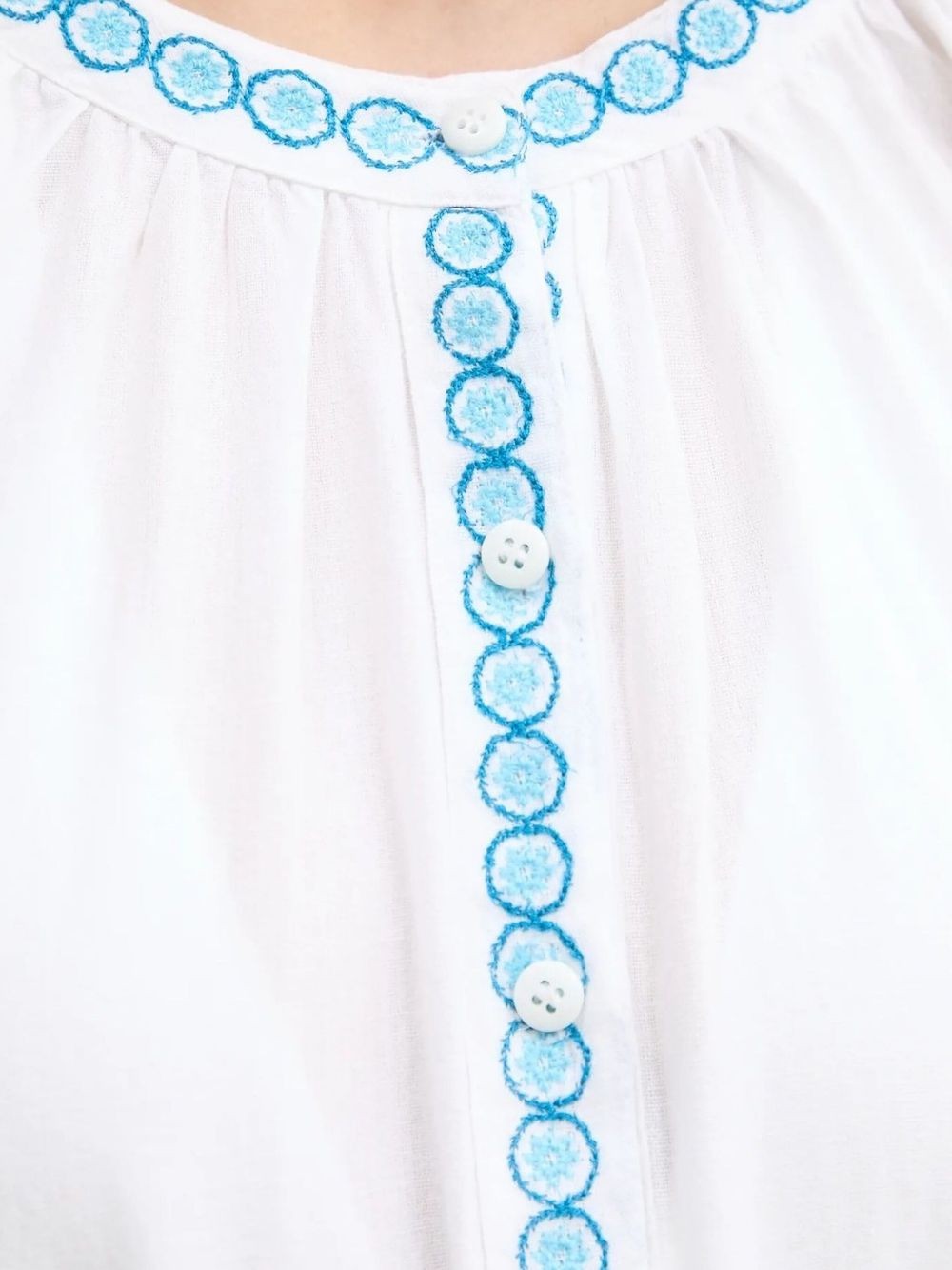 embroidered button-front beach dress - 5