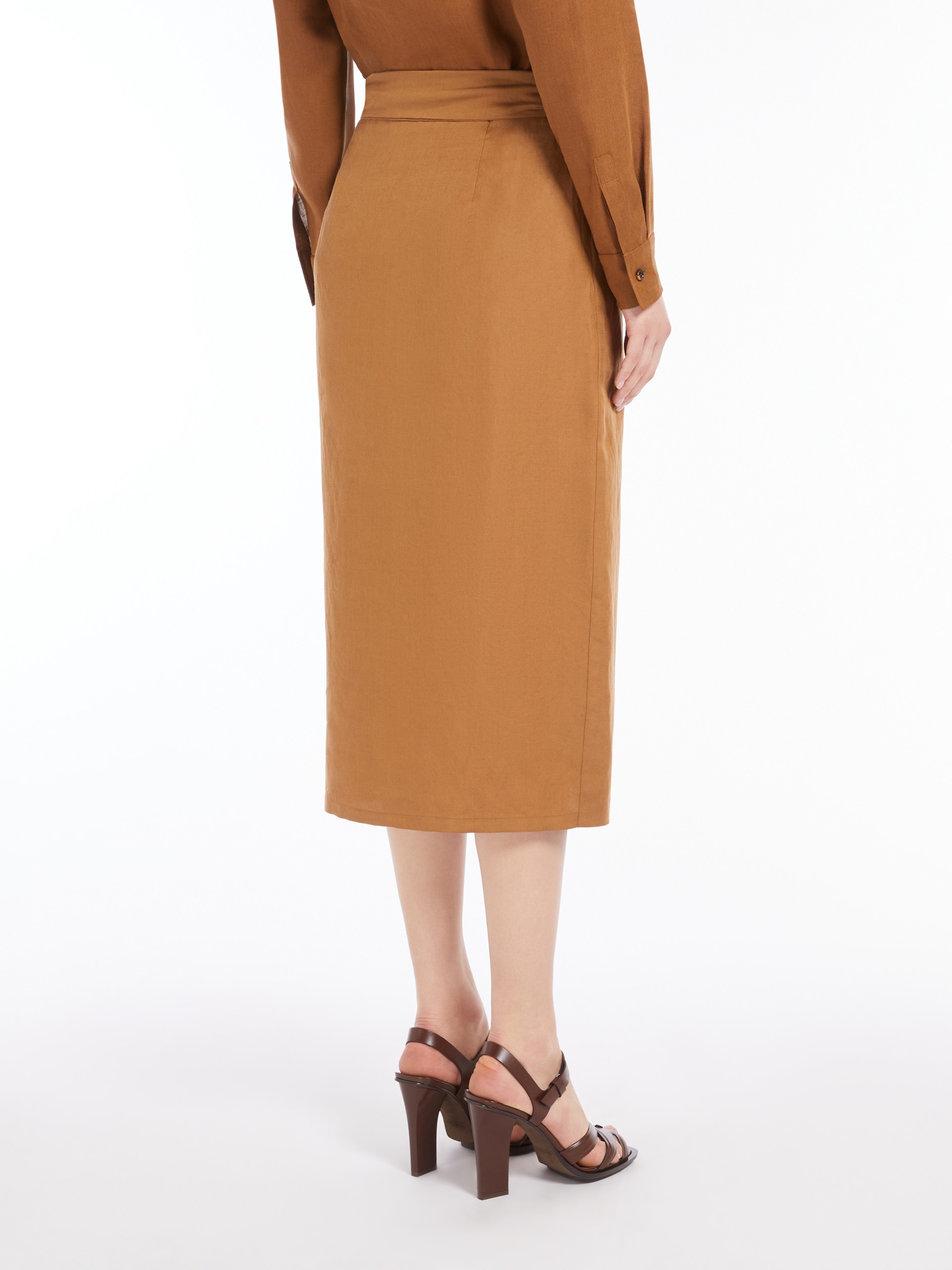 TEQUILA Linen and silk twill skirt - 4