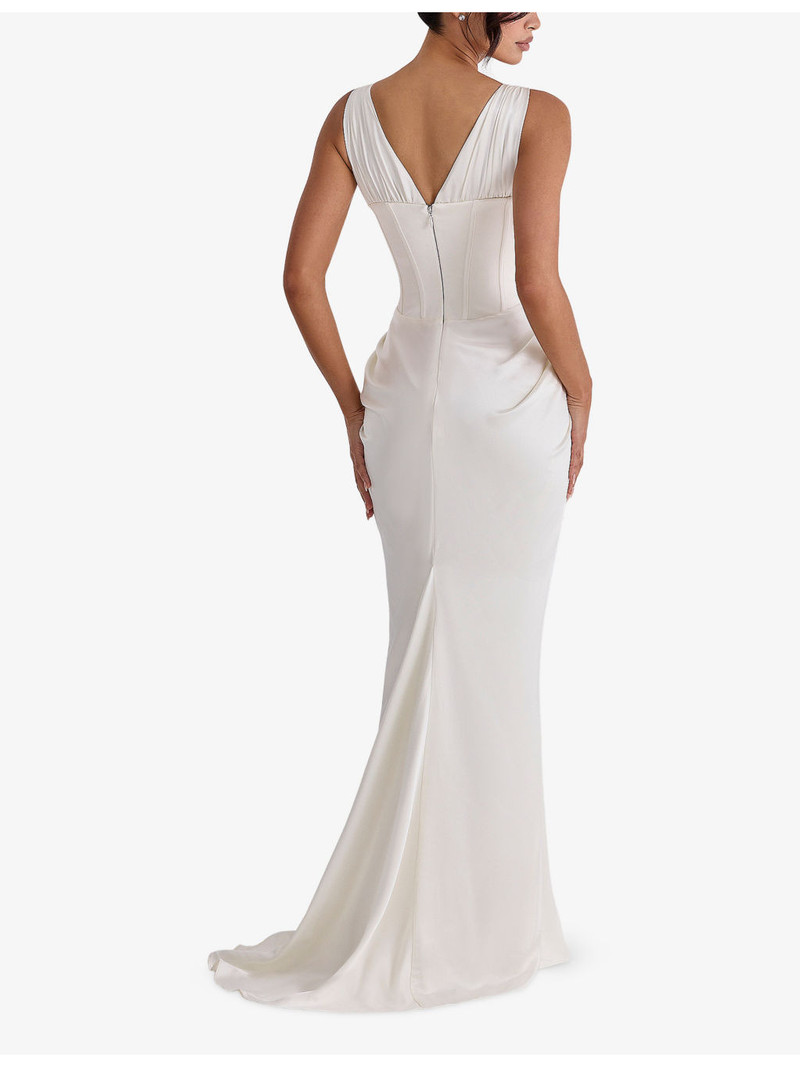 Arianna Corset-Bodice Satin Bridal Gown 4