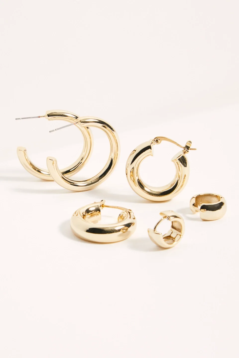 Gold Plated Hoop Earring Set - 1