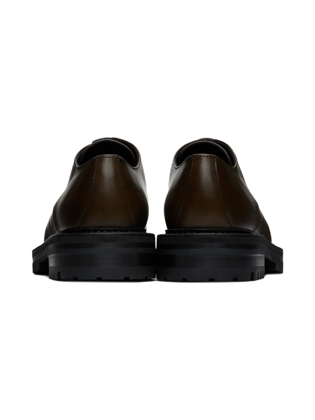 Khaki Leather Derbys - 2